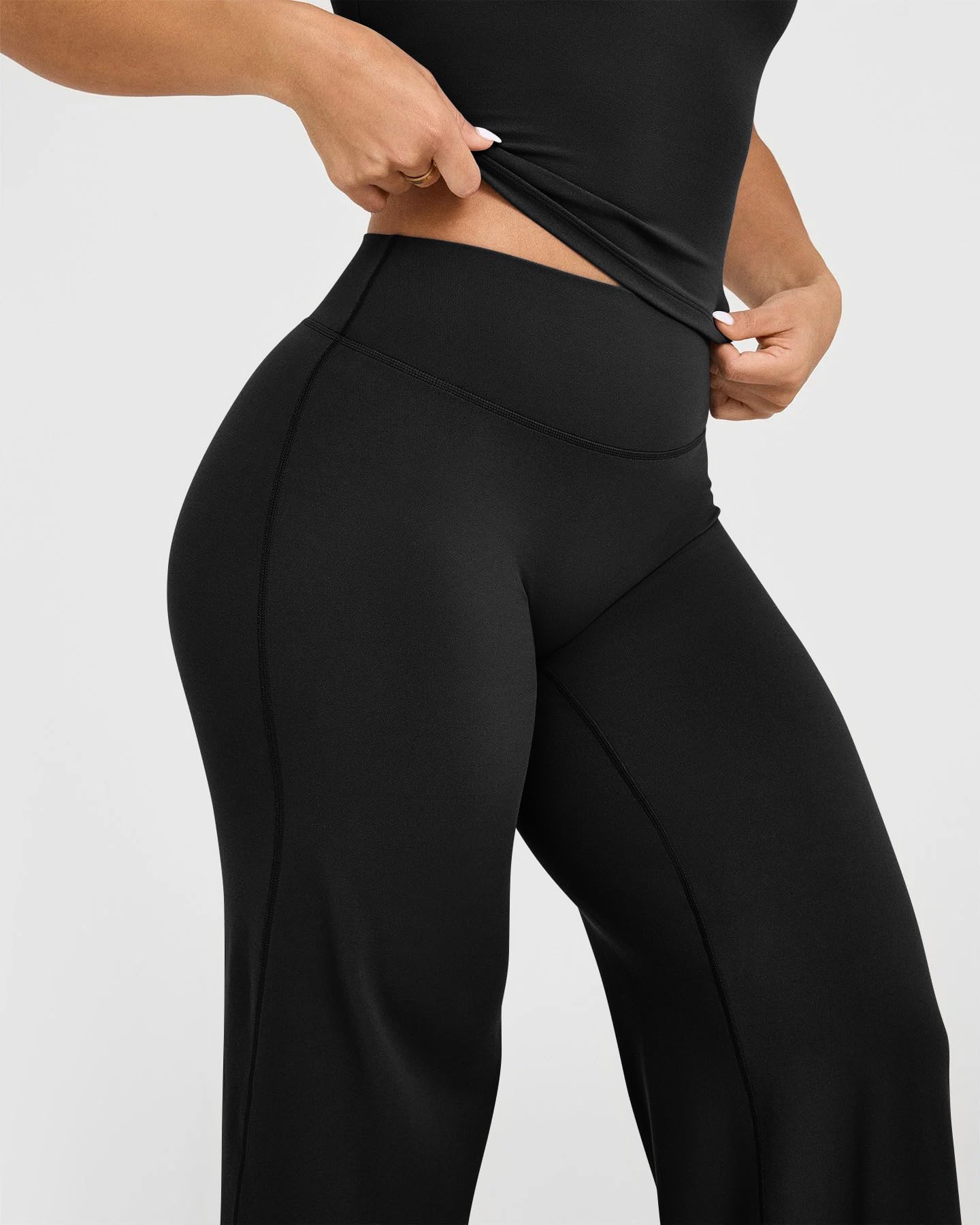 OQQ Yoga Pants Women High Waist Stretch Casual Soft Straight Leg Bottoms