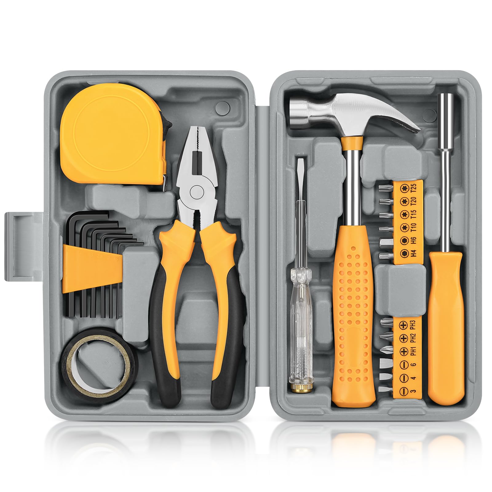 24pcs Home DIY Tool Kit for Household, Office & Garage - General Repair Small Hand Tool Set with Storage Case