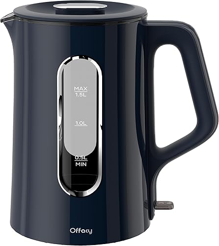Gooseneck Electric Kettle, Offacy Pour Over Kettle with LED Screen, 1 Temperature Control, Hold, Mute, V-Shaped Spout for Drip, Full 304 Stainless