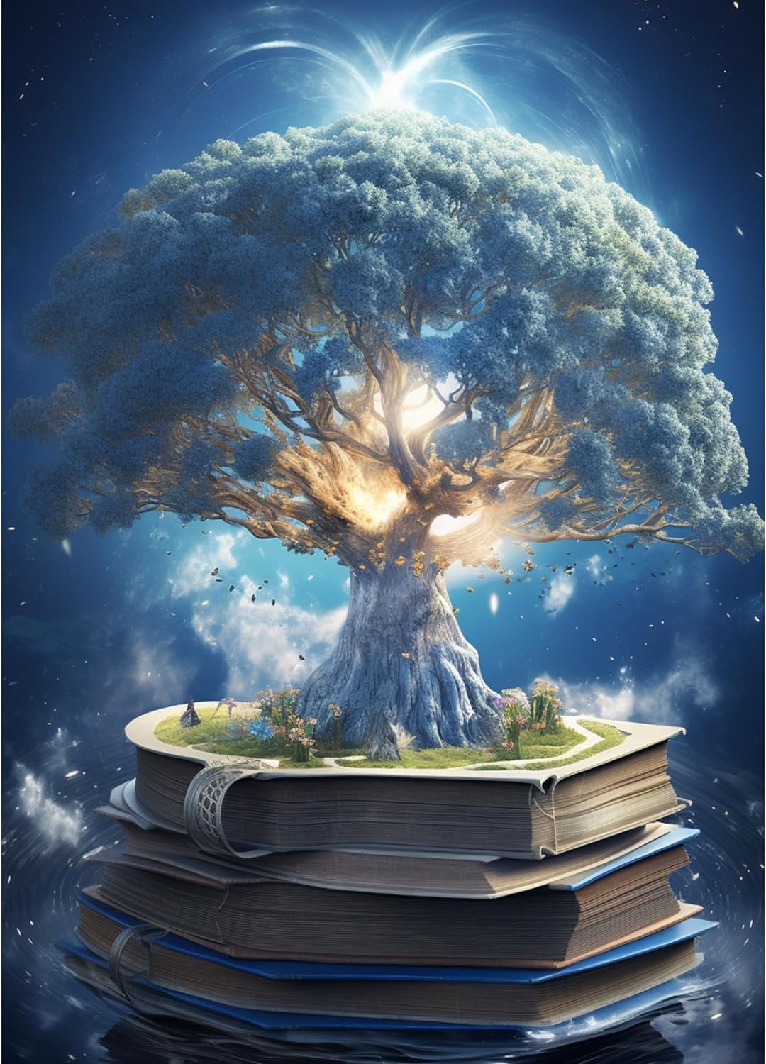 Arbre Blanc dans Le Livre de rêves – Puzzle en Bois de 3000 pièces – Puzzle de Divertissement au Sol pour Adultes et Adolescents