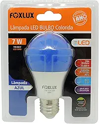 FOXLUX Lâmpada Led Bulbo 7W Azul Bivolt
