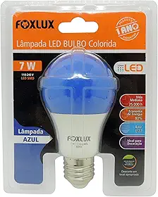 FOXLUX Lâmpada Led Bulbo 7W Azul Bivolt