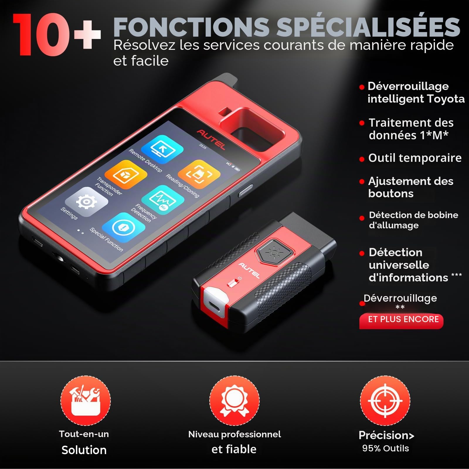 Autel MaxiIM KM100E Programmateur Clé Voiture, 2026 Identique au KM100 KM100(X) Diagnostic Auto, Lite Ver. de IM508S IM608S II Outil Programmation Clé, APB112 Intégré, Apprentissage OBD, Auto VIN