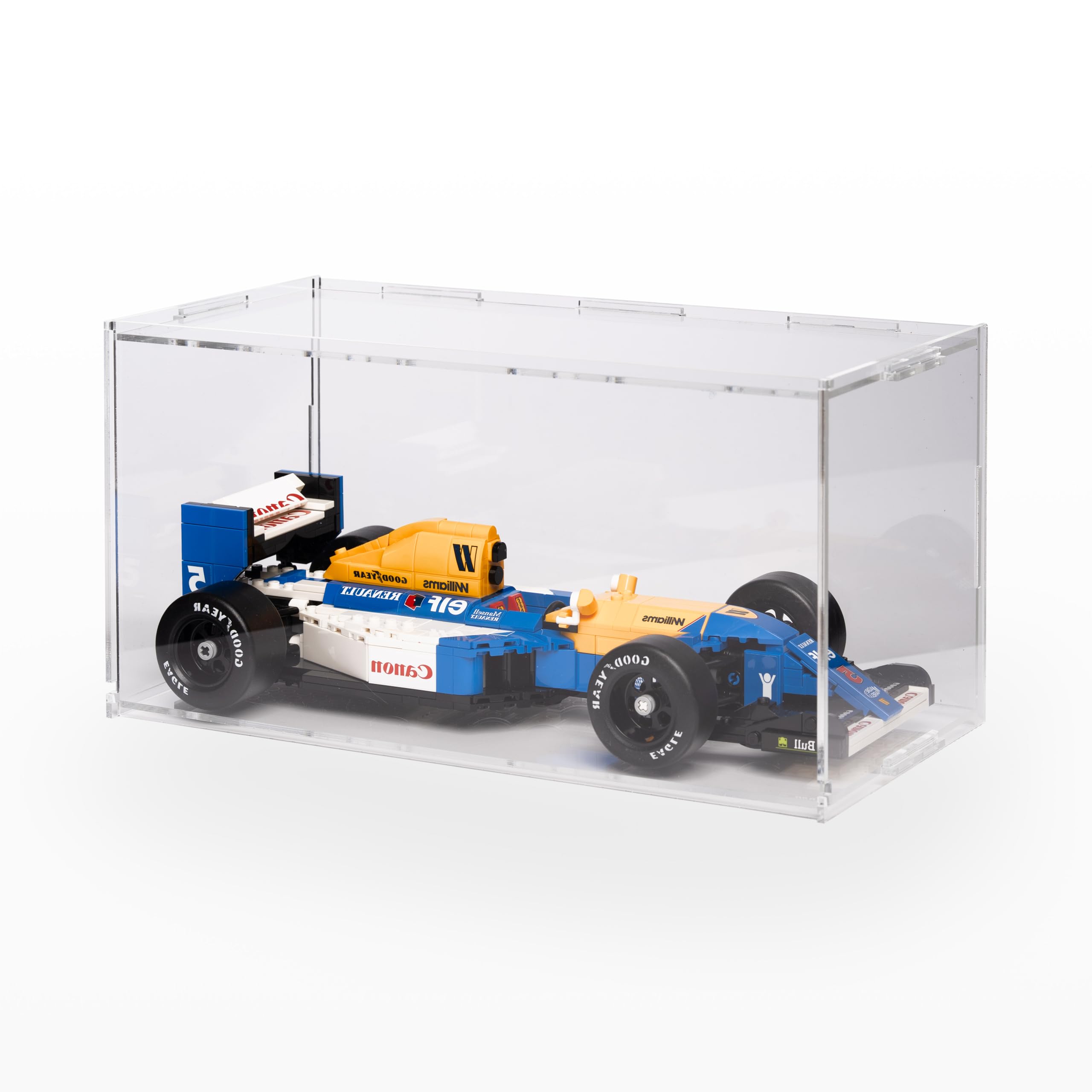 Gablota akrylowa 32 × 15 × 15 cm na 1 model, wersja stojąca, montaż klipsowy – kompatybilna z modelami kolekcjonerskimi LEGO Technic