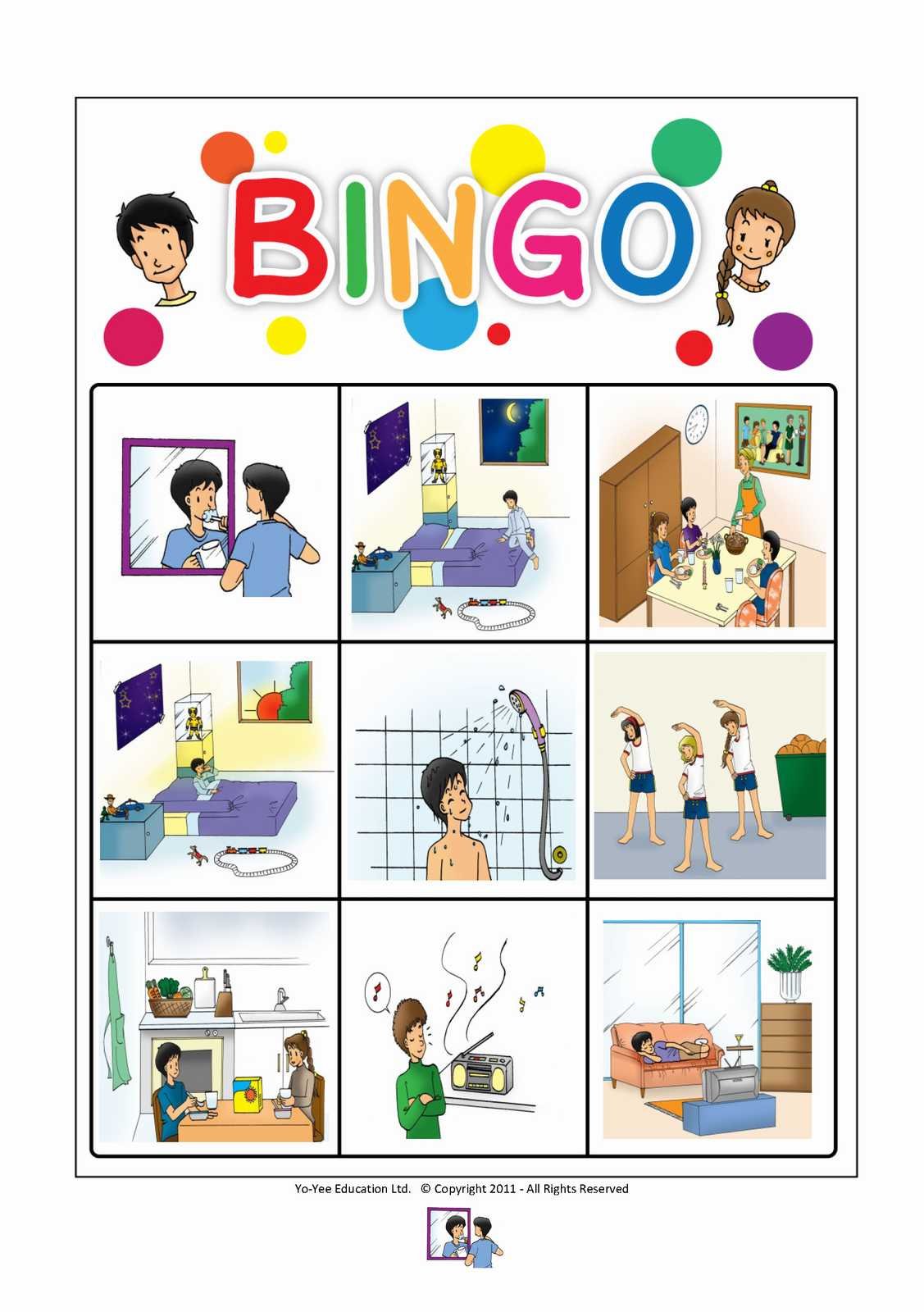 Buy YoYee Flashcards Daily Routines Flash Cards with Matching Bingo Game Cards in One Set