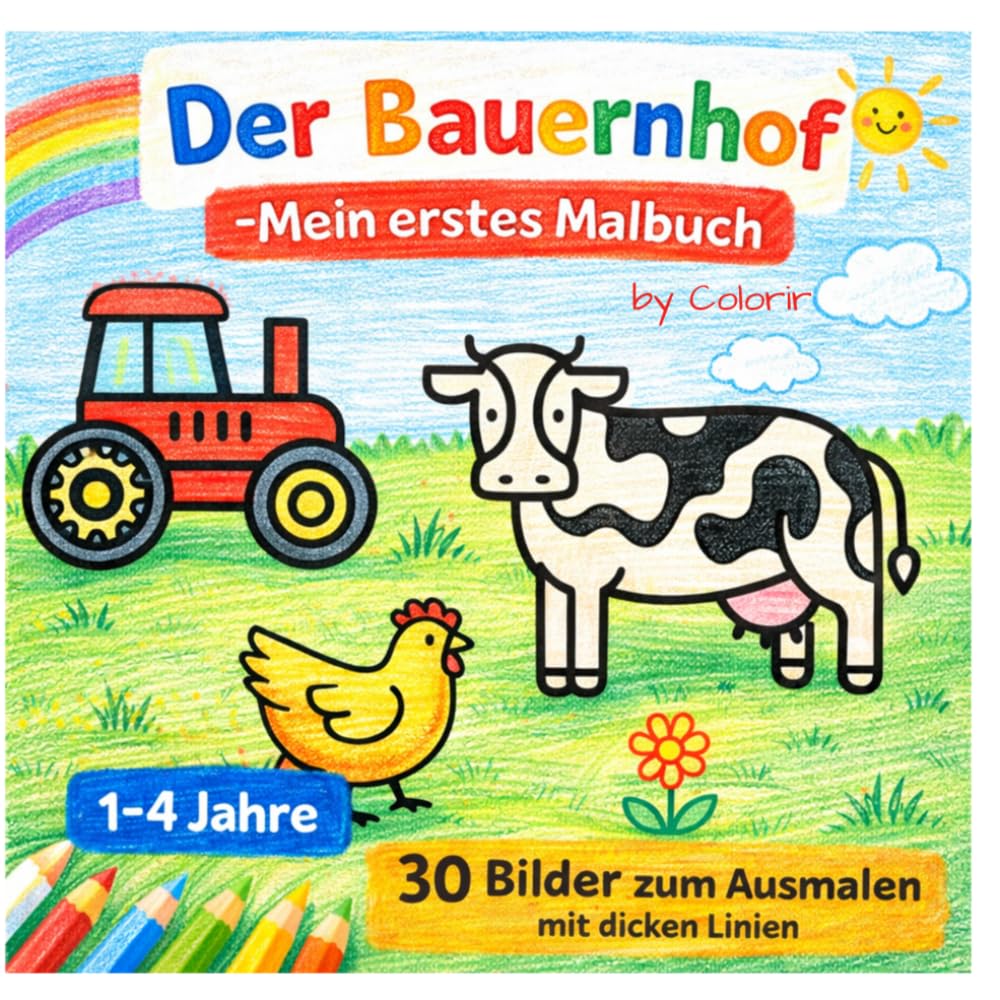 Der Bauernhof – Mein erstes Malbuch: 30 Bilder zum Ausmalen