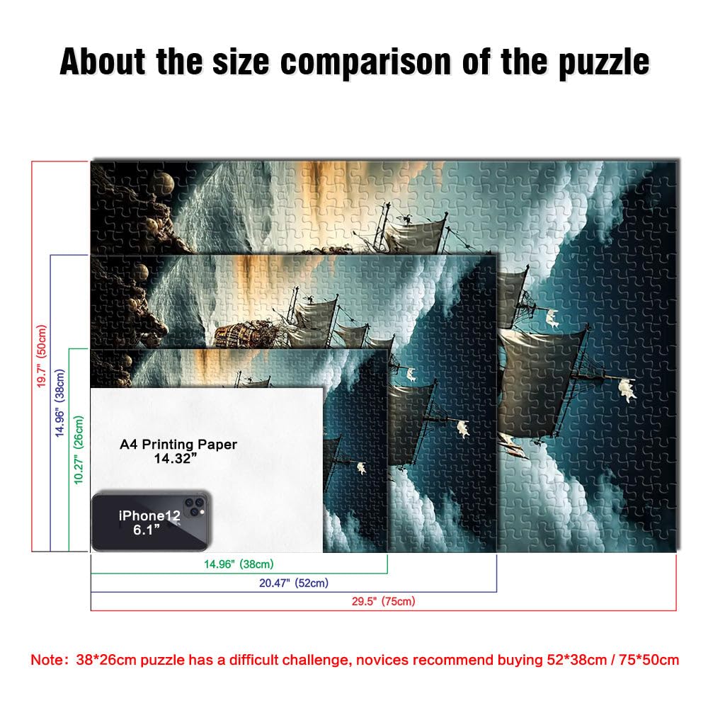 Puzzle 2000 pezzi per adolescenti Nave pirata Giocattolo educativo intellettuale decomprimente Collezione di artisti, Belle arti 70x100cm