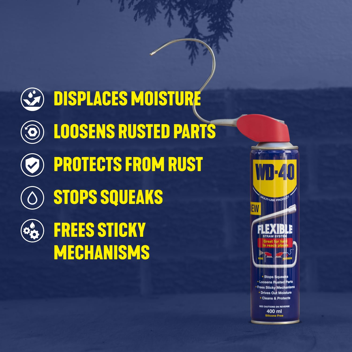 WD-40 Cannuccia in metallo flessibile prodotto multiuso (6 x 400 ml)