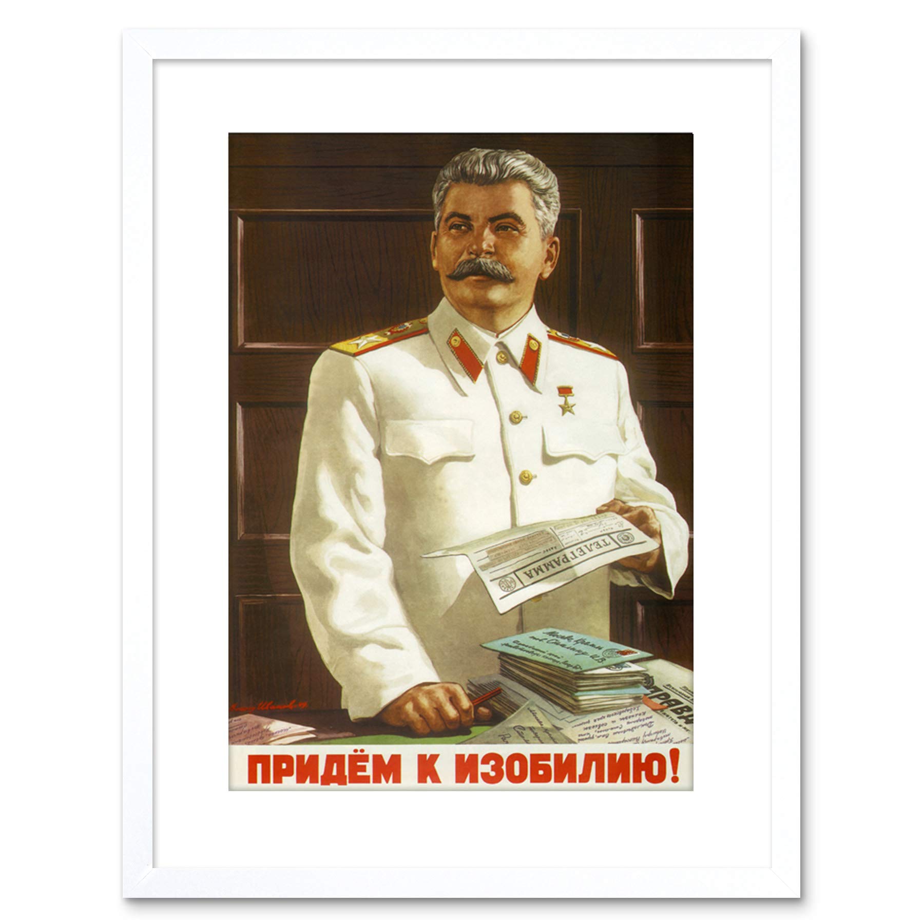 Wee Blue Coo Vintage Ad Political Stalin Soviet USSR Communism Framed Wall Art Print