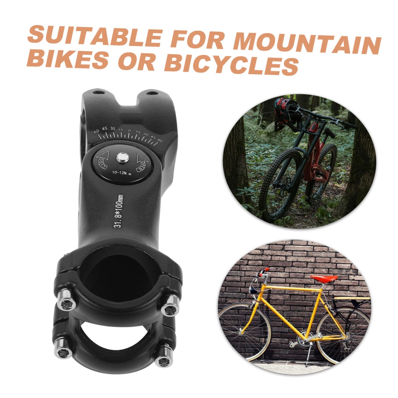 BESTonZON Rehausseur De Vélo De Montagne Potence De Guidon De Vélo Rehausseur De Guidon Rehausseur De Potence De Guidon Potence De Montagne Légère Réglable en Alliage D'Aluminium
