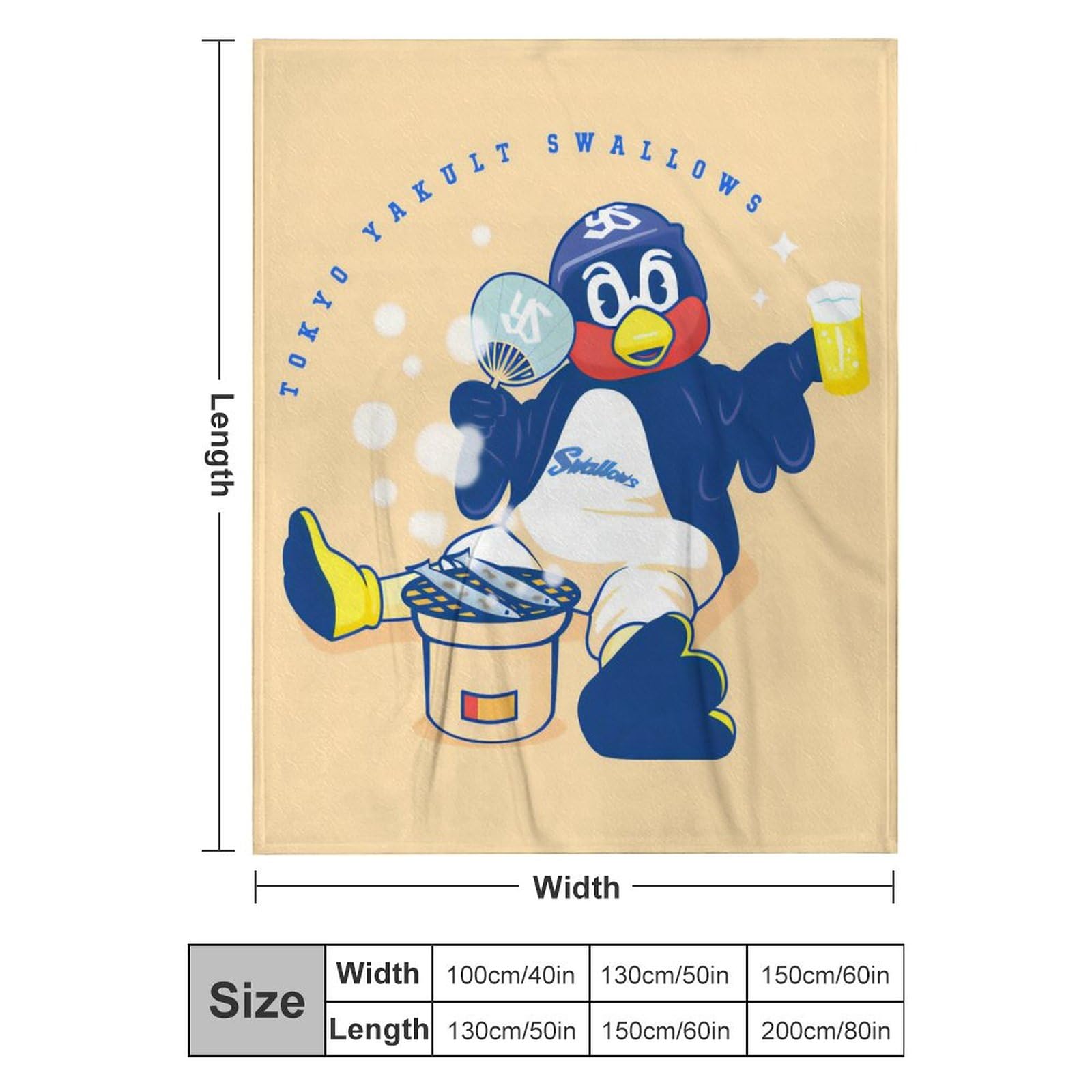 Amazon｜毛布 東京ヤクルトスワローズ つば九郎 ブランケット ひざ掛け