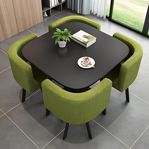 Miniatura 10 de Juego de mesa de comedor cuadrada con sillas, mesa de cocina compacta y 4 sillas, mesa de conferencias moderna con sillas, mesa de recepción para