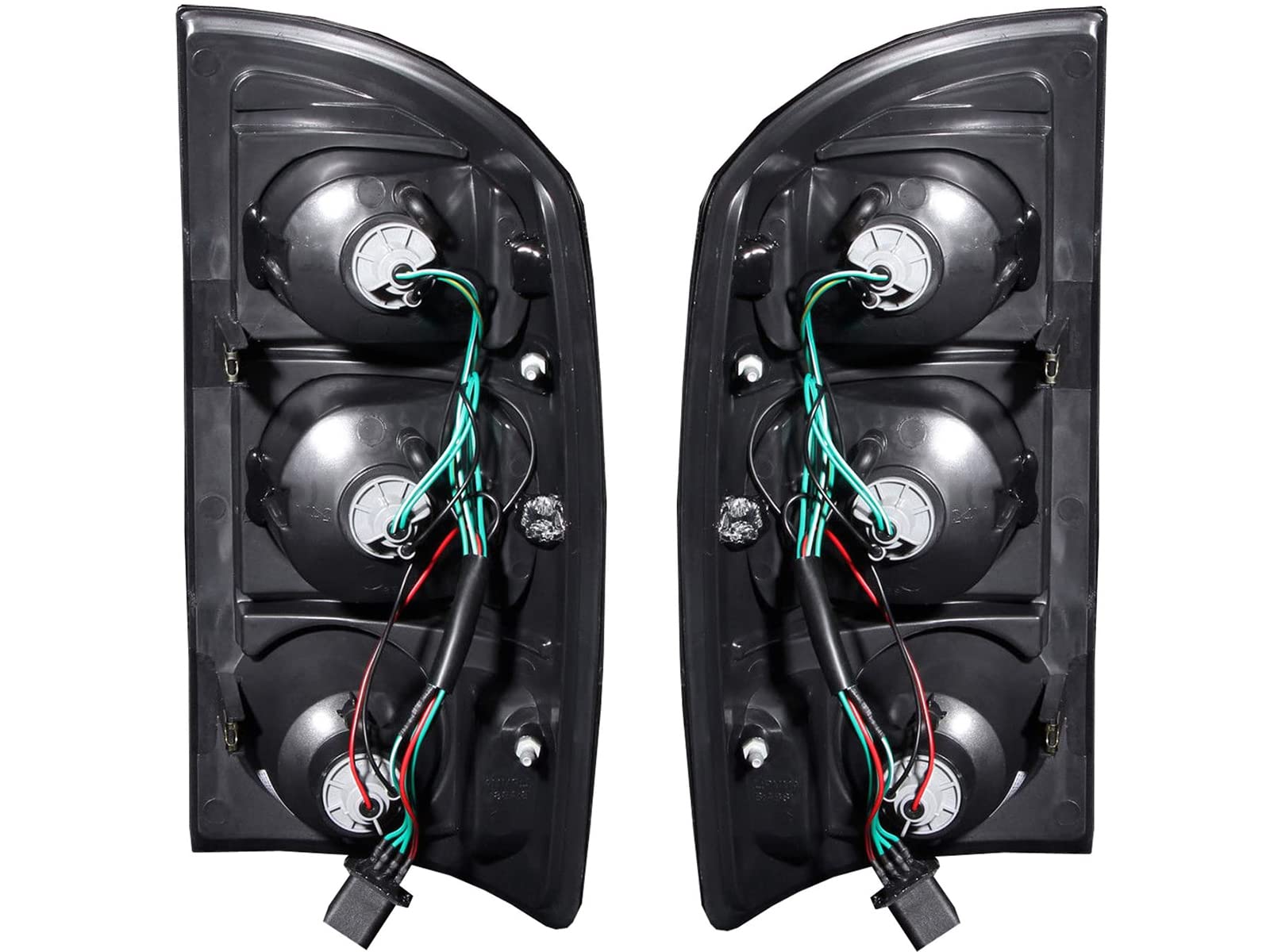 SPPC Dark Smoke Euro Tail Lights Assembly Set for Dodge Ram - (Pair) Includes Driver Left and Passenger Right Side Replacement
