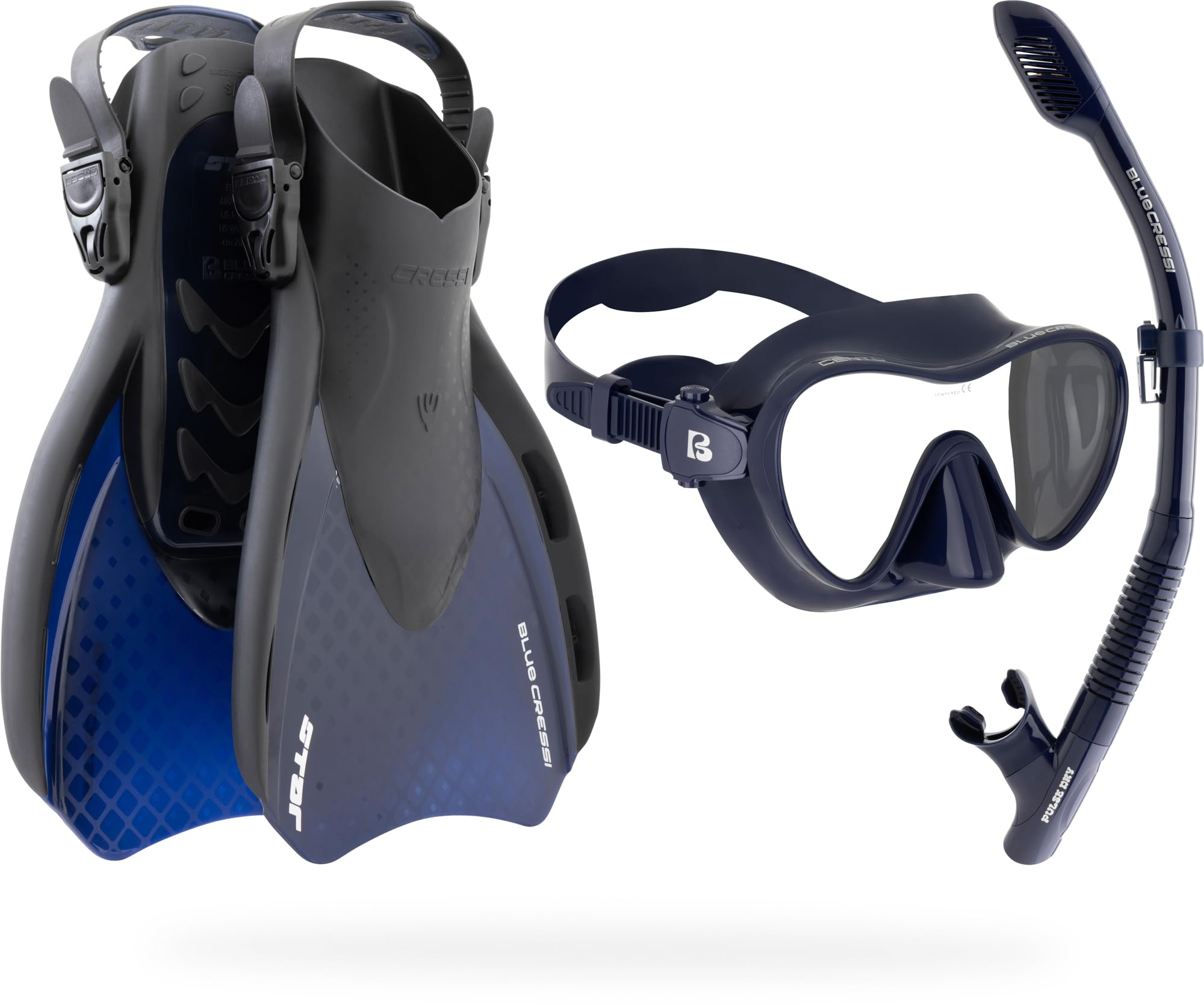 CRESSI Voyager Set - Juego de máscara, snokel y Aletas Unisex Adulto
