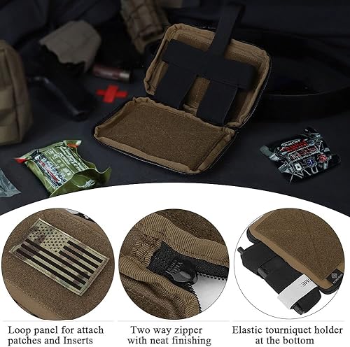 Miniatura 5 de PETAC GEAR Tactical Belt Medical Pouch Compact Admin Pouch EMT First Aid Pouch IFAK Utility Pouch Trauma Kit Organizer Tourniquet Holder