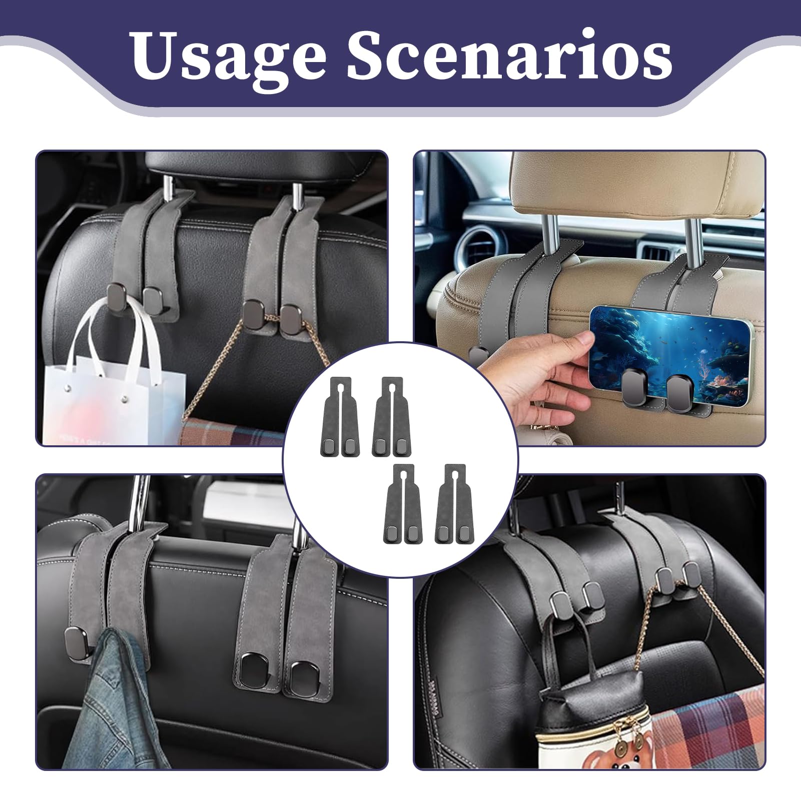 Ganci Per Seggiolino Auto Amelity, Gancio Portaoggetti Per Schienale Sedile Auto Doppio Gancio Ganci Poggiatesta Per Auto Ganci Per Auto Per B~p123468156