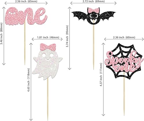 Miniatura 206 de Ephlyn 24 adornos para cupcakes de Halloween con purpurina para Halloween, murciélagos, calabaza, fantasma, decoración de cupcakes para temática