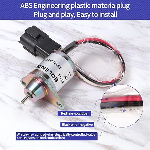 Miniatura 4 de M810324 Solenoide de apagado de combustible 119233-77932 Yanmar 1503ES-12S5SUC12S Reemplazar Woodward para John Deere 3038E 3036E 3032E 2025R 2032R