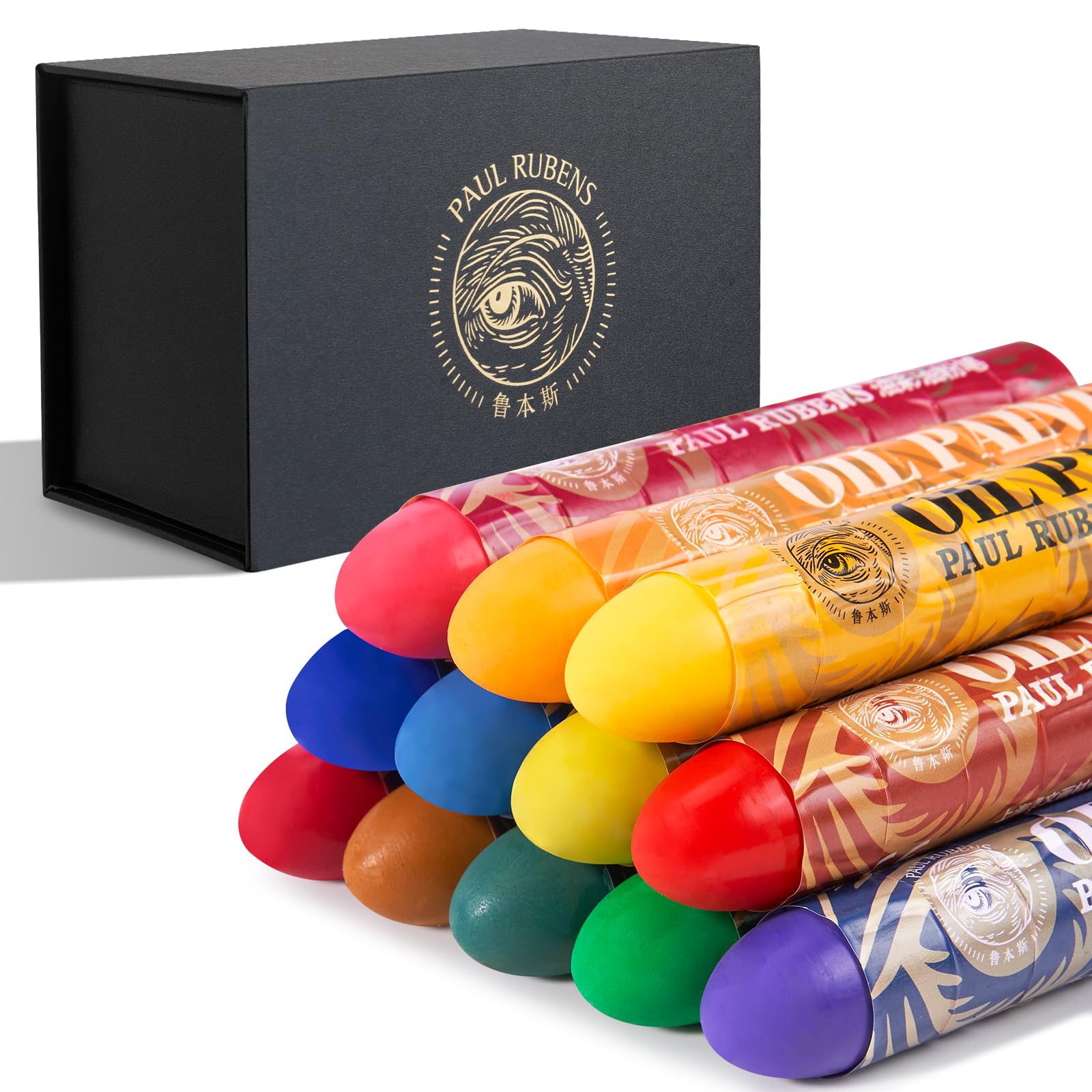 Paul Rubens Ölpastellkreiden, 12 Farben Super Jumbo HaiYa Künstler Weiche Ölpastellkreiden Lebhaft und Cremig, Kunstbedarf für Künstler, Anfänger, Studenten, Kunst Malerei Zeichnung (Set B)