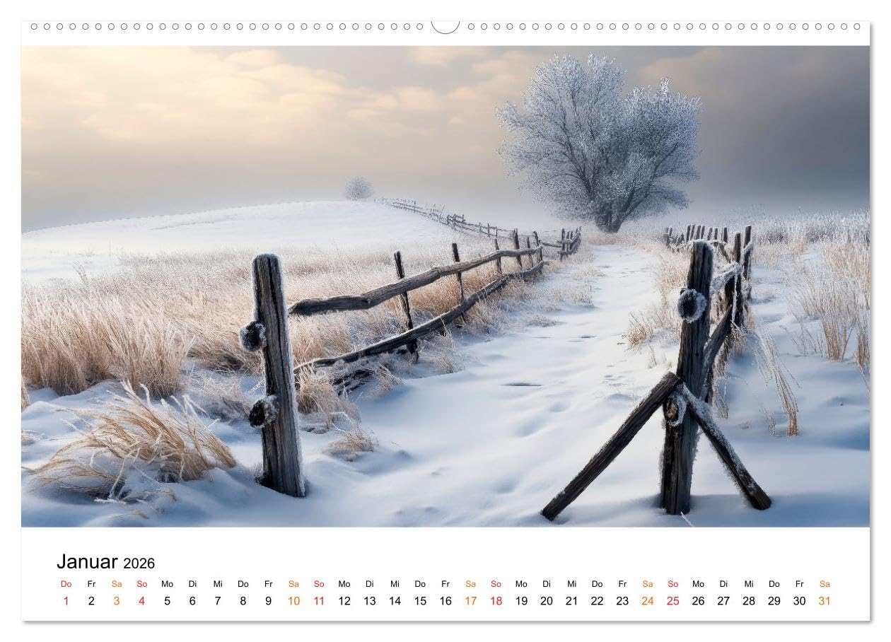 Winterzauber - Nordwind und Schneegestöber (hochwertiger Premium Wandkalender 2026 DIN A2 quer), Kunstdruck in Hochglanz: Erleben Sie die Poesie des Winters - jeden Tag aufs Neue. (CALVENDO Natur)