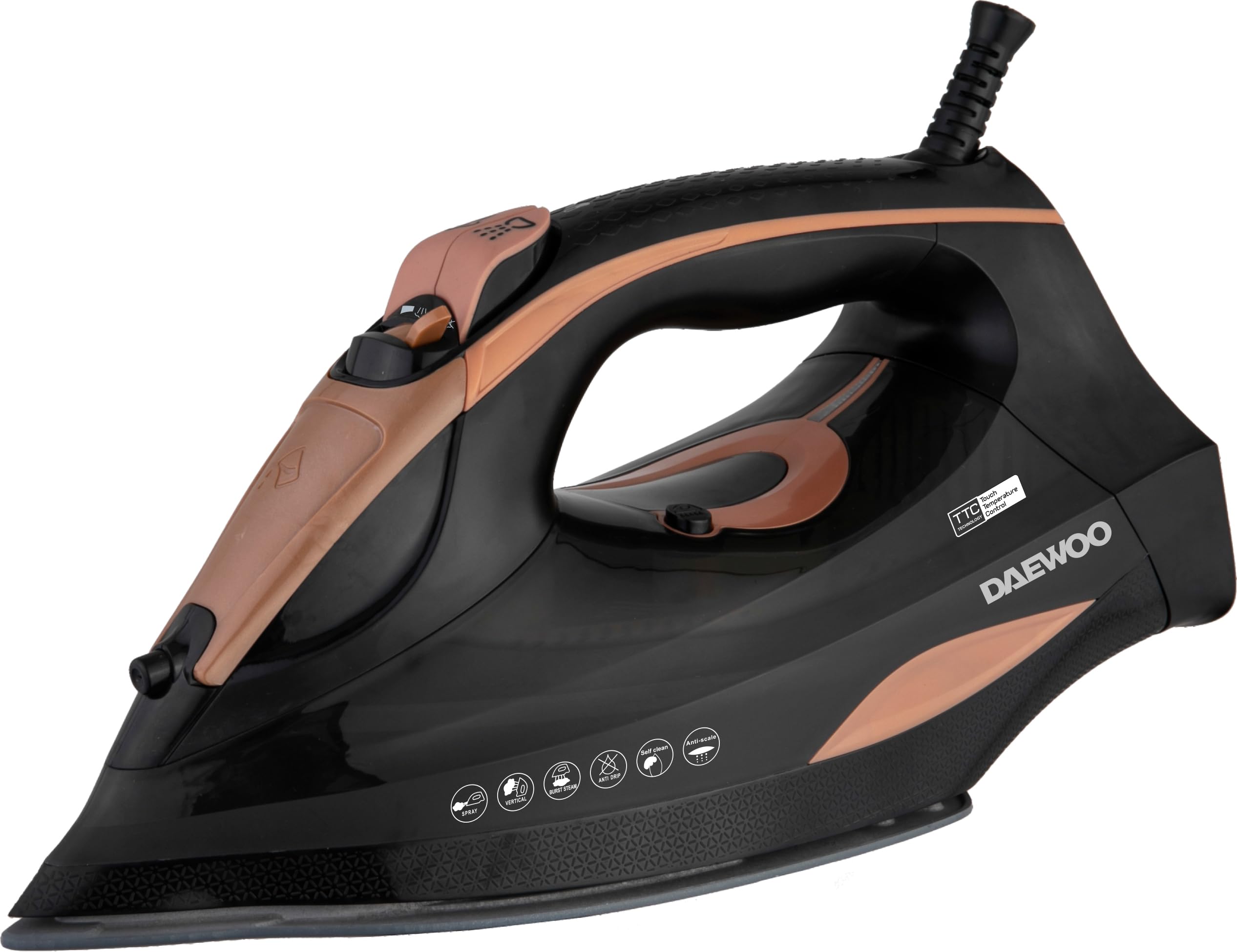Daewoo DSI-6230 - Steam Iron 3100W With Steam Burst, Spray Function, Self Cleaning, Anti Drip, Anti Calcium - 2 Years Warranty.