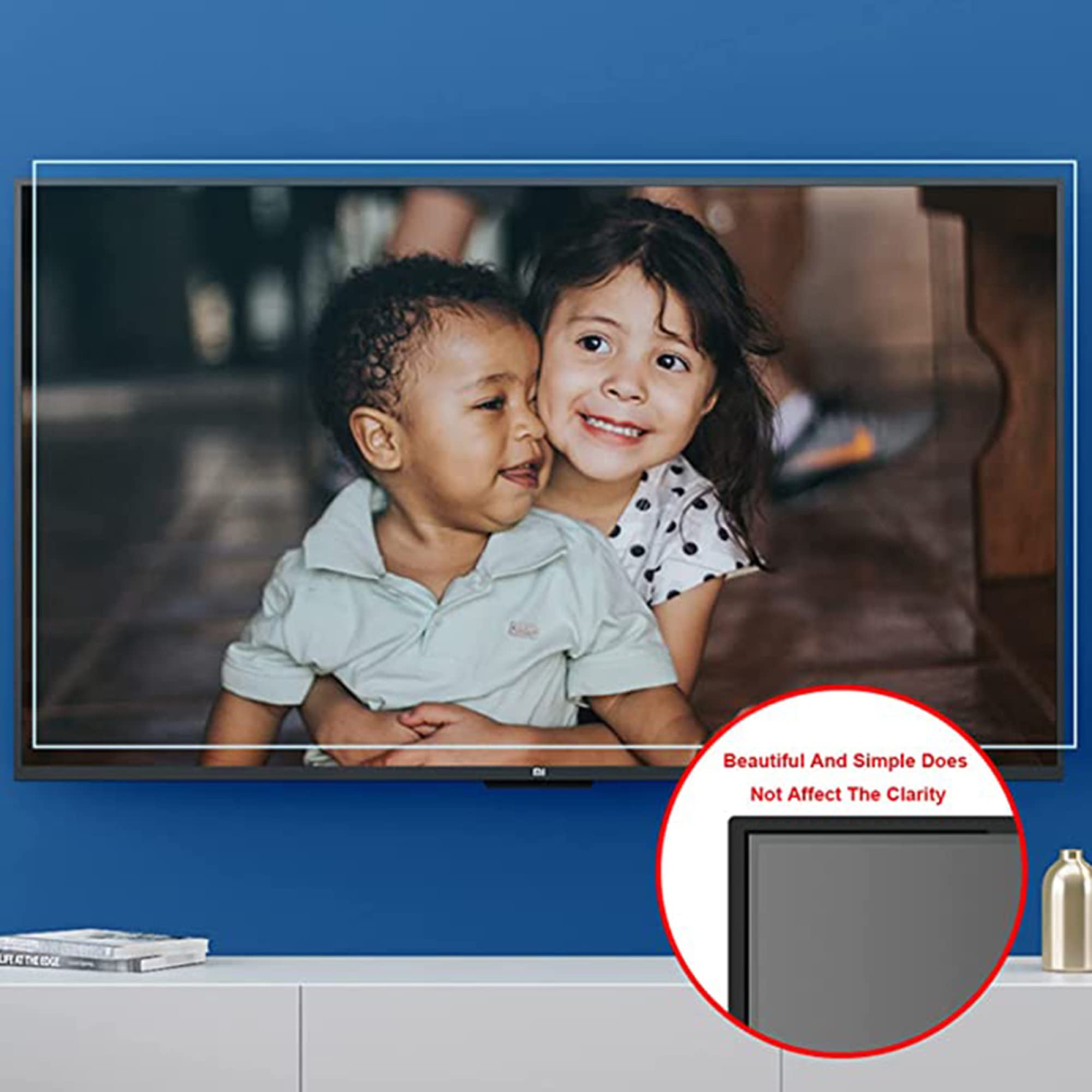 32-75-calowy ochraniacz ekranu LED Smart TV, matowa powierzchnia anty-niebieskie światło/antyodblaskowa folia filtracyjna bardzo przejrzyste akcesoria do monitorów TV, łatwy w instalacji/A/65 cali 1440/809 mm
