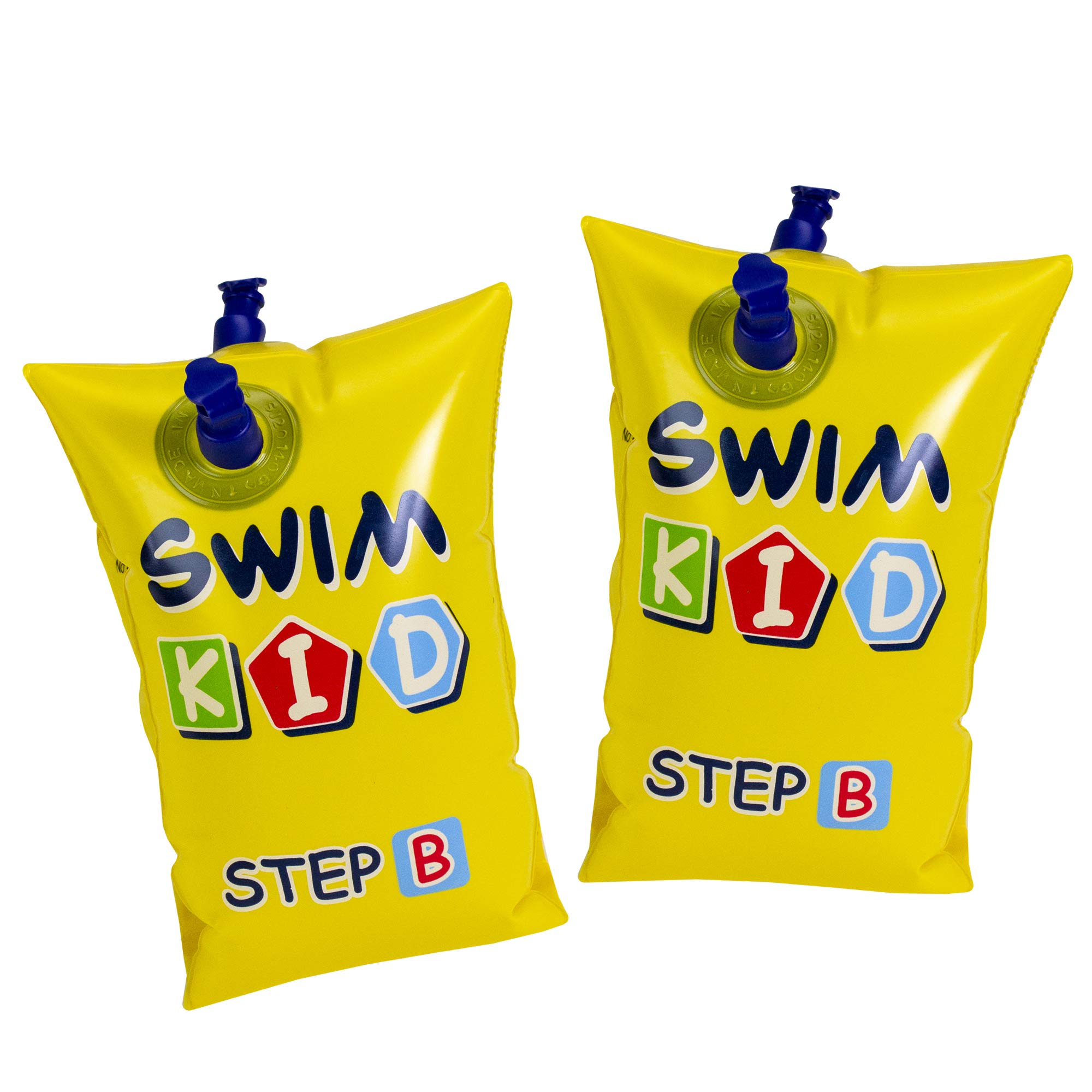 Pool Central 10-Inch Inflatable Yellow Swim Kid Step B Arm Floats - Set of 2
