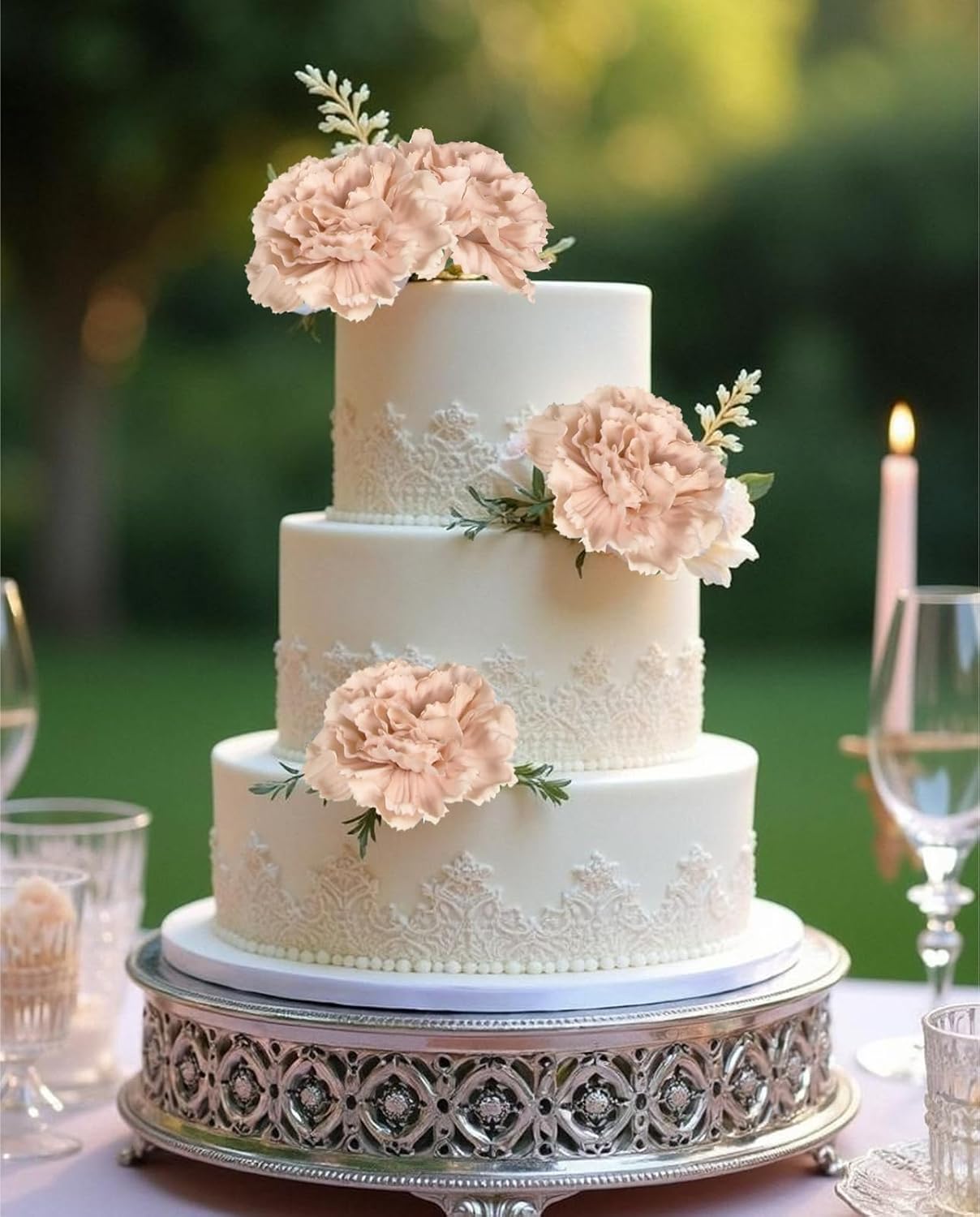 IPOPU Carnations Artificial Flowers,6PCS Real Touch Beige Flowers 20'' Long Stem Fake Carnations for Tall Vases Home Wedding Party Table Centerpieces Decor (Beige) - Image 6