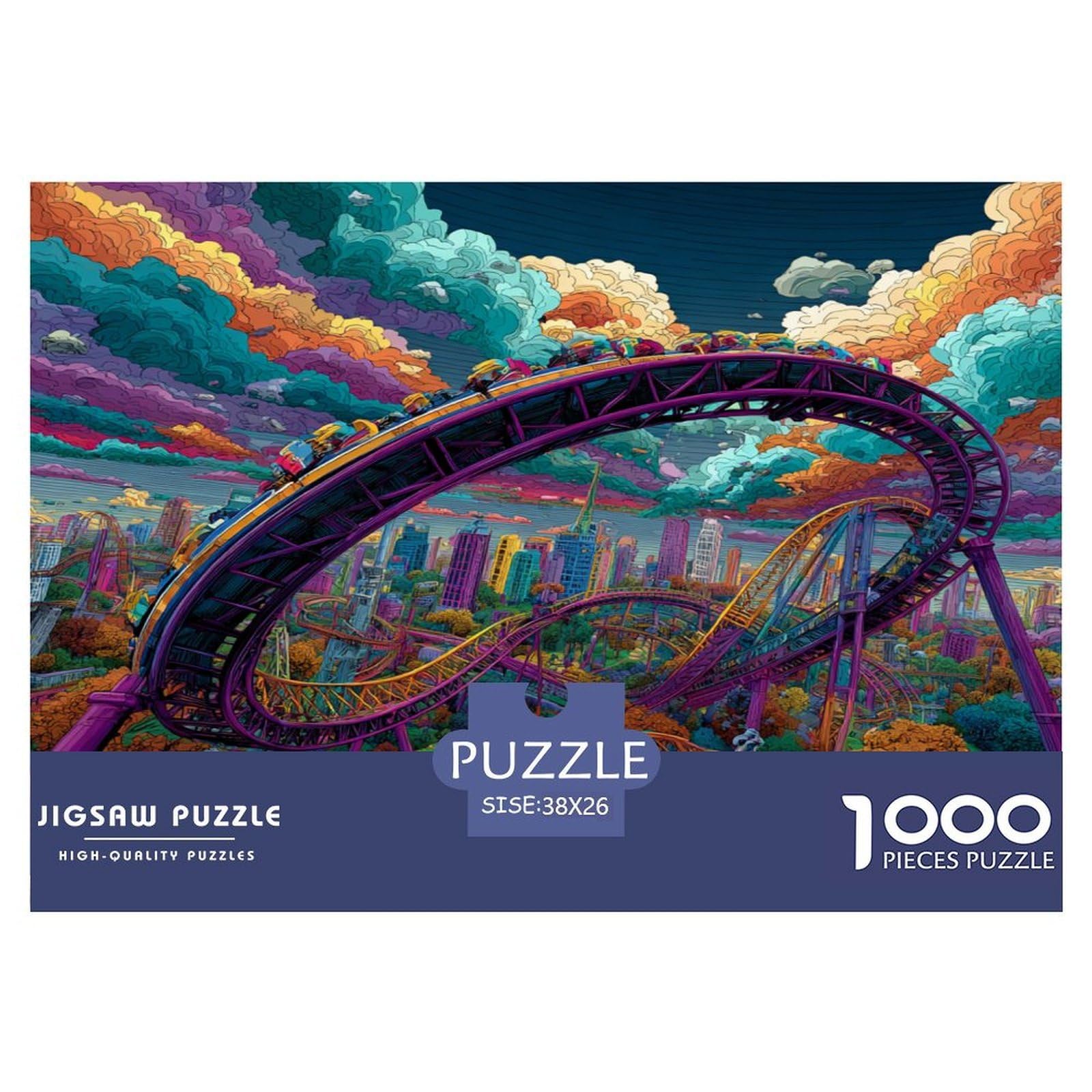 Roller Coaster Jigsaw Puzzles for Adults 1000 Piece, Challenging Puzzle for The Whole Family & Women, Gifts for Men 38x26cm/1000pcs — image 1