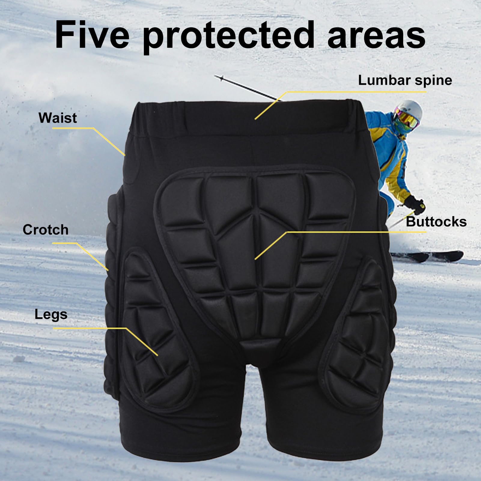Short de protection rembourré snowboard ski 3D hanches fesses coccyx homme femme M-XXXL