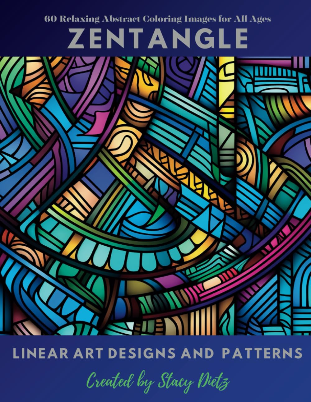 Zentangle Linear Art Designs and Patterns: 60 Relaxing Abstract Coloring Images for All Ages – Book 2