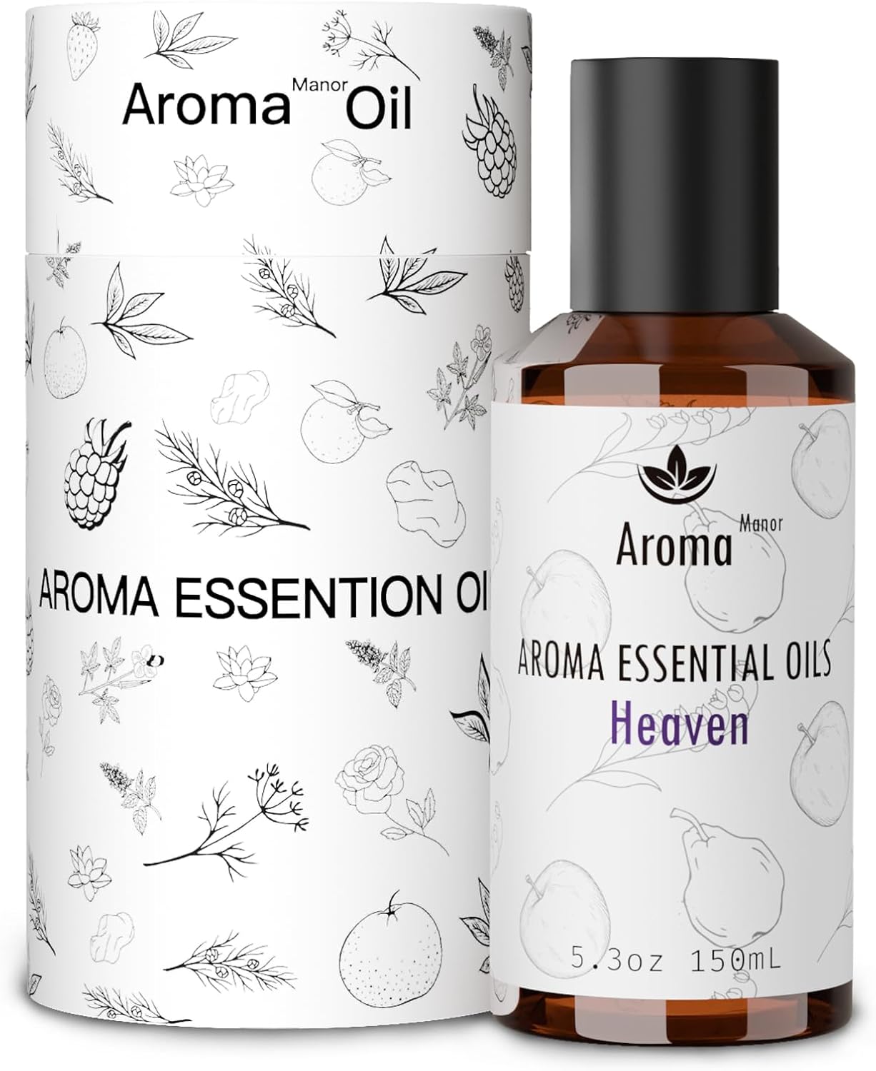 Aroma Manor Essential Oil, Heaven Scent - 150ML Luxury Home Aromatherapy Diffuser Oil - Bergamot, Apple, Peach, Musk