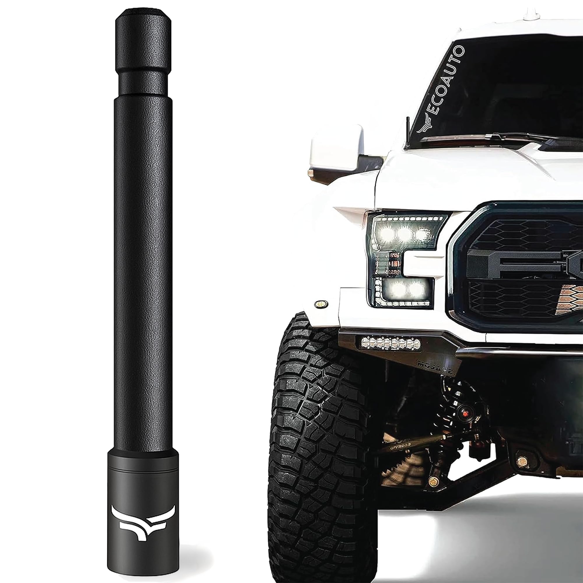 Antena corta de repuesto EcoAuto para camioneta Ford F150 Super Duty, Ford Raptor, Bronco, Dodge Ram 1500, accesorios F150, accesorios Raptor, diseño antirrobo, antena de 5 pulgadas para camioneta
