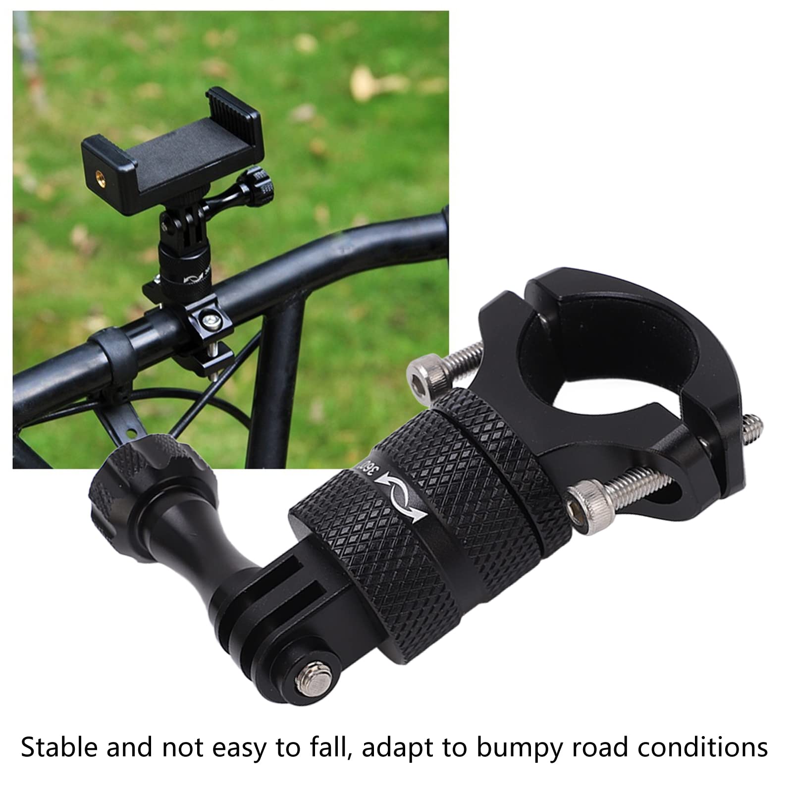 Supporto per Bici per per 10 9 8 7 6 5 4 3 2 1, 5 Session 4 Session, per per Action, per Xiaoyi, Supporto per Supporto per Portabiciclette Moto in Alluminio con Rotazione a
