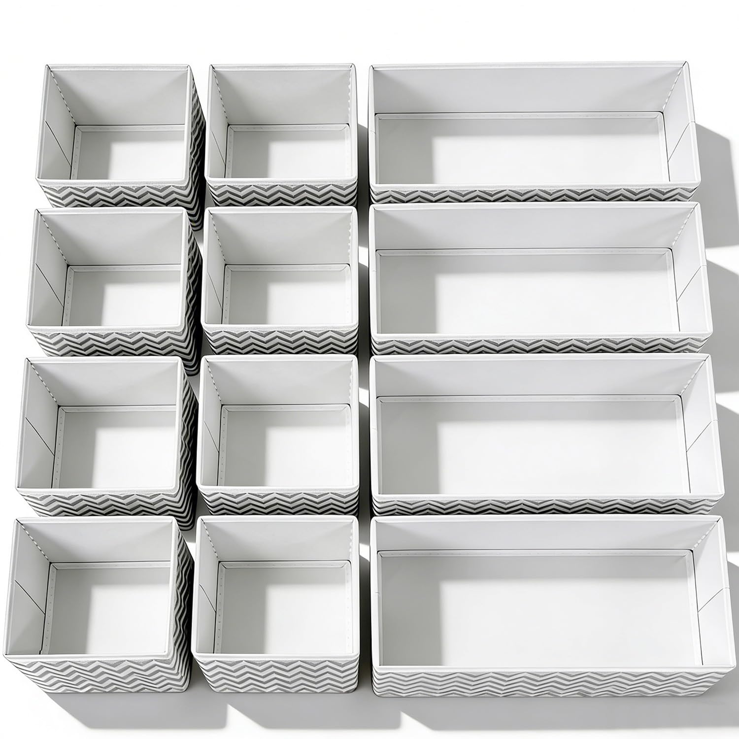 Evance 12 Plegable Organizador de Cajones Tela Ropa Interior Sujetadores Gris