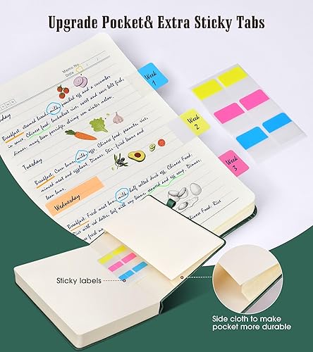 Miniatura 5 de Cuaderno rayado de 365 páginas, tamaño A5, diario grueso para escribir a rayas, diario de cuero de tapa dura para mujeres y hombres, cuaderno diario