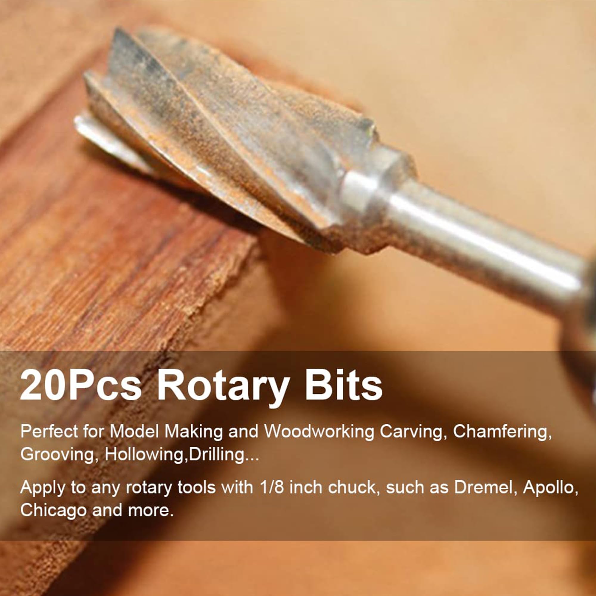 Wood Carving Router Bits - 20 Piece Set -4
