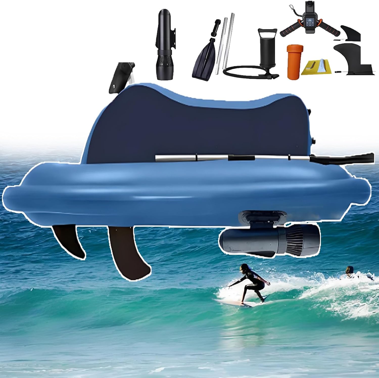 9-Speed Remote Control Electric Underwater Scooter Jet Ski Boat - 10000mah Battery (130 Mins!), 360° Quick-Release Handle, Perfect for Snorkeling, Pool Games & Coastal Adventures