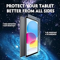 Vista 3 de Protector de pantalla para iPad de 10. generación (10.9 pulgadas, modelo 2022 A2696A2757A2777), película de vidrio templado sensible al tacto
