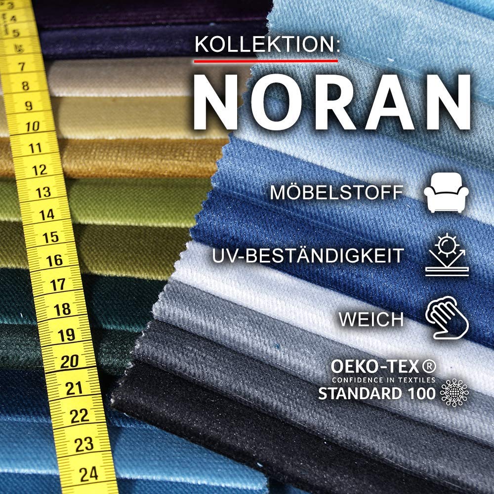 HEKO PANELS 10 Meter Noran Polsterstoff Möbelstoff Meterware - z.B. Stoff für Stühle oder Eckbank Bezug Dunkelgrün