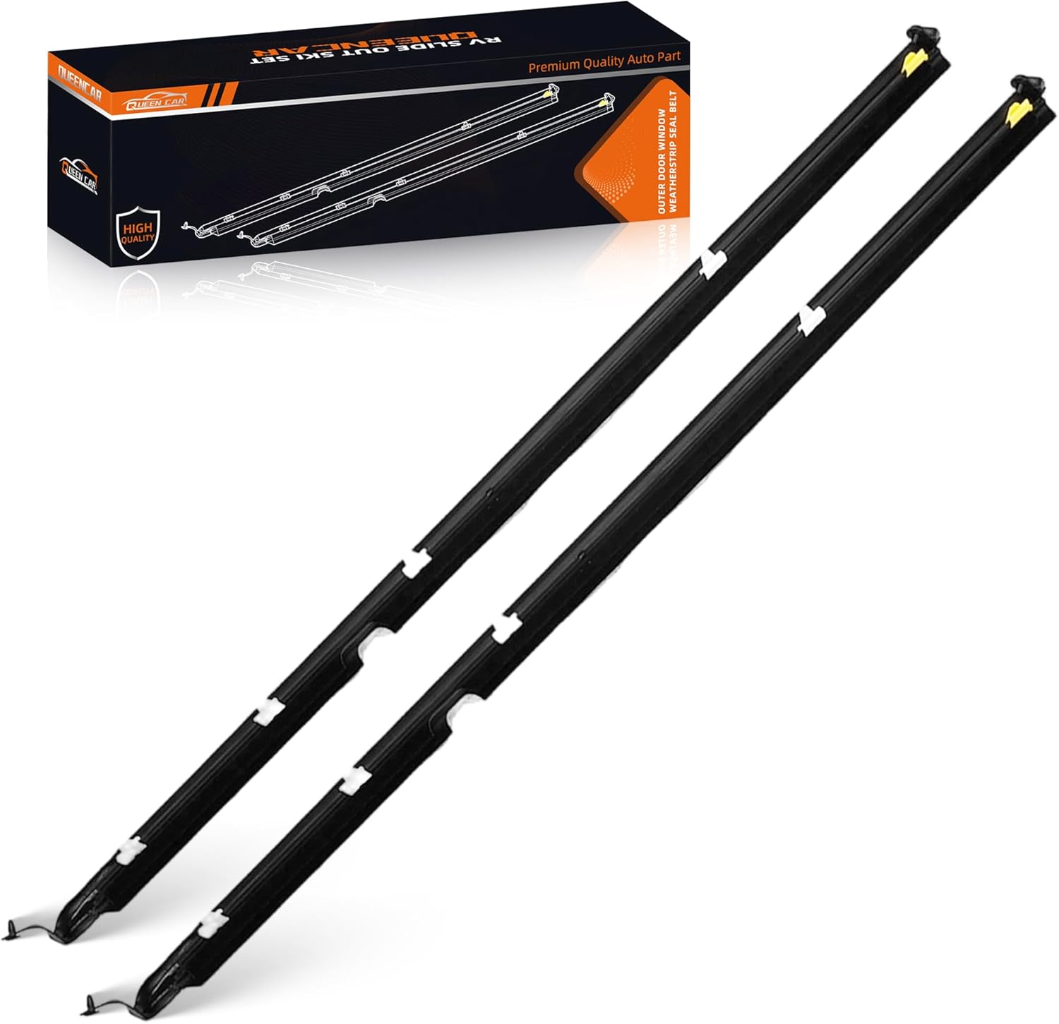 Left & Right Black Car Outer Door Window Moulding Trim Weatherstrip Seal Belt Compatible with Mazda Vehicle 1990-2005 Miata, Replace OE NA01-58-810F NA01-59-810F