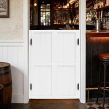 DYNAMI Wooden Swing Interior Doors, 30" Wide x 42" Height Saloon Cafe Auto Close Swinging Half Door,Double Entrance Partition Door for Hallway Kitchen Doorway Bar Counter White, 30 * 42in