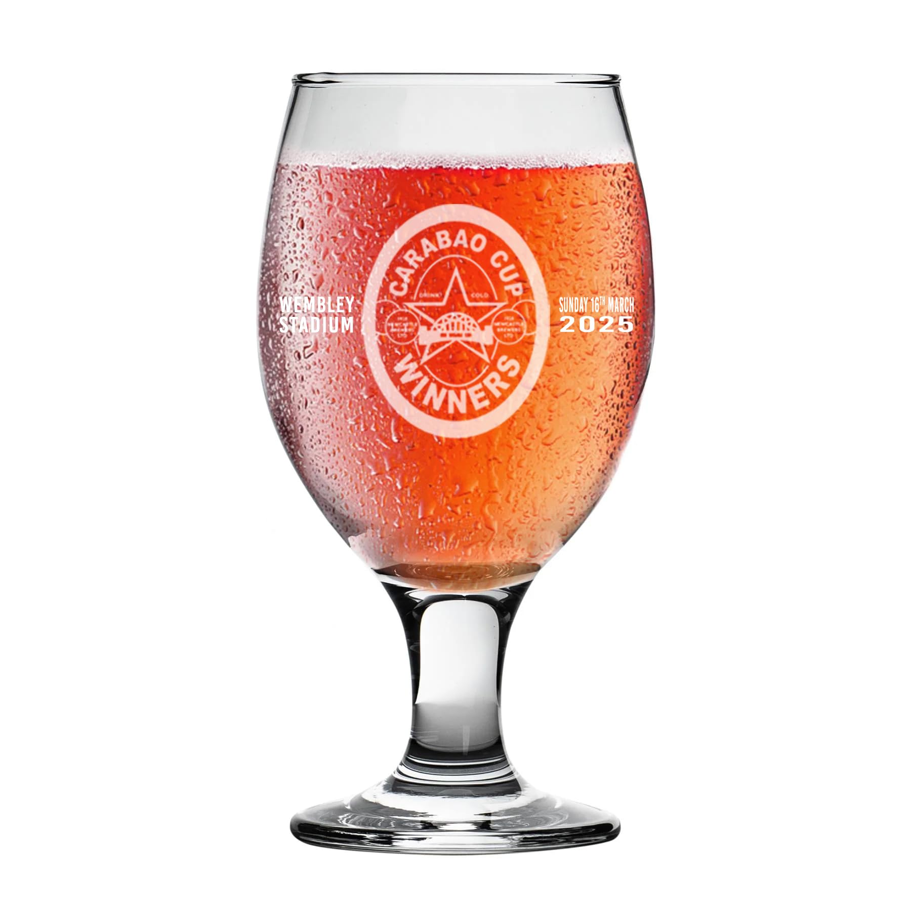 NOT JUST A PRINT Newcastle United Carabao Cup Winners Beer Glass 2025 – Engraved Tulip Pint Glass | NUFC Wembley Final Souvenir | Football Fan Gift, Collectible Memorabilia — image 1
