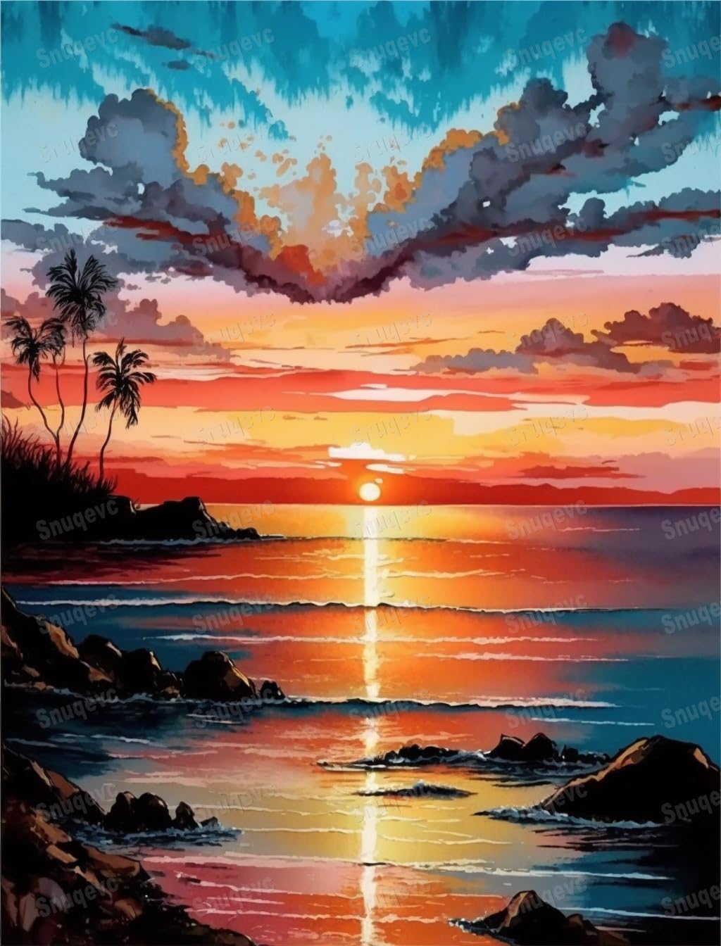 Sunrise Sea Scene Jigsaw Puzzle - 1000 Piece Adult Puzzle with Stunning Artwork - for Lasting Fun and Display - Challenging Brain Exercise, for Puzzle Lovers - 30x20Inch