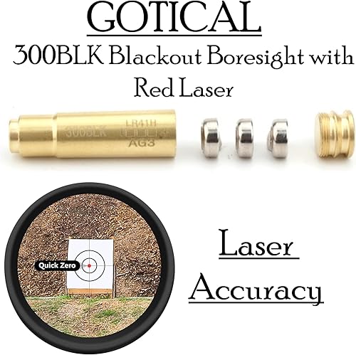 Miniatura 6 de 360 Tactical 300BLK Blackout Boresight con láser rojo 300BLK 0.300x1.378 in Boresight con láser rojo 300 blk 300 Blackout BLK 0.300x1.378 in Bore