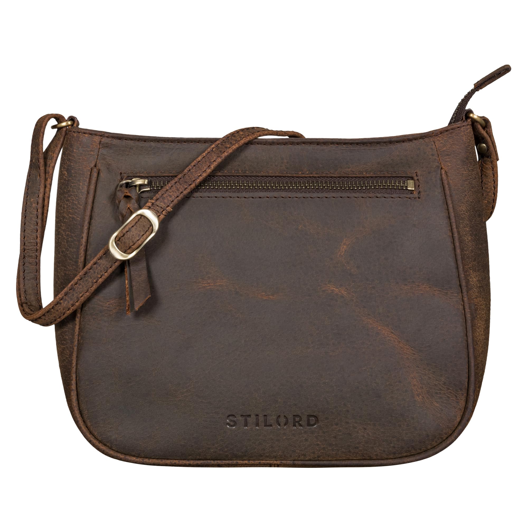 STILORD Samira Bolso de Hombro Mujer Piel Pequeño Bolso Bandolera Vintage Bolso Diario para Ciudad Ocio Cuero Color:Austin - marrón