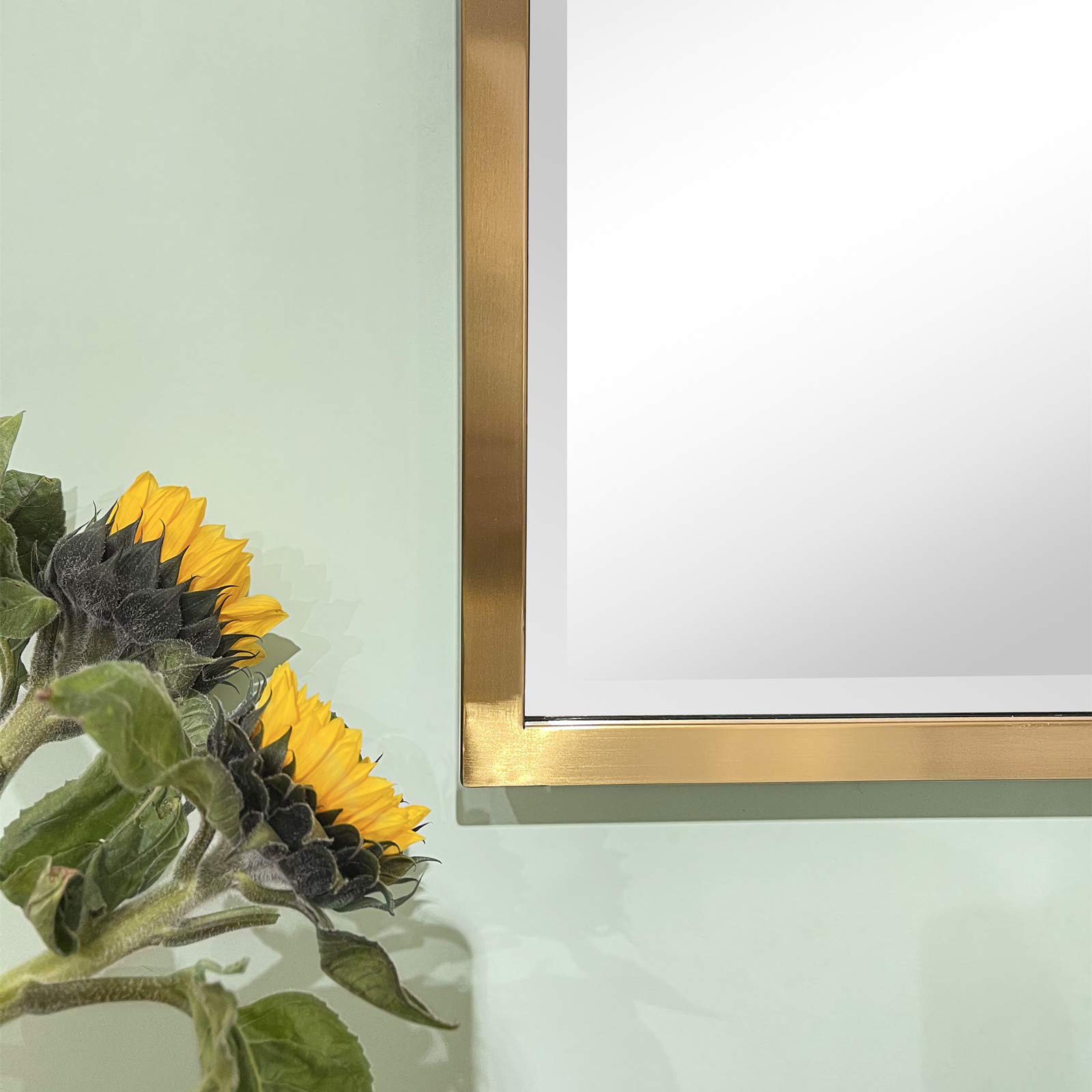 TEHOME Specchio girevole in metallo con cornice in metallo inclinabile, rettangolare, inclinabile, inclinabile, con angoli smussati, 28,5 x 36 cm