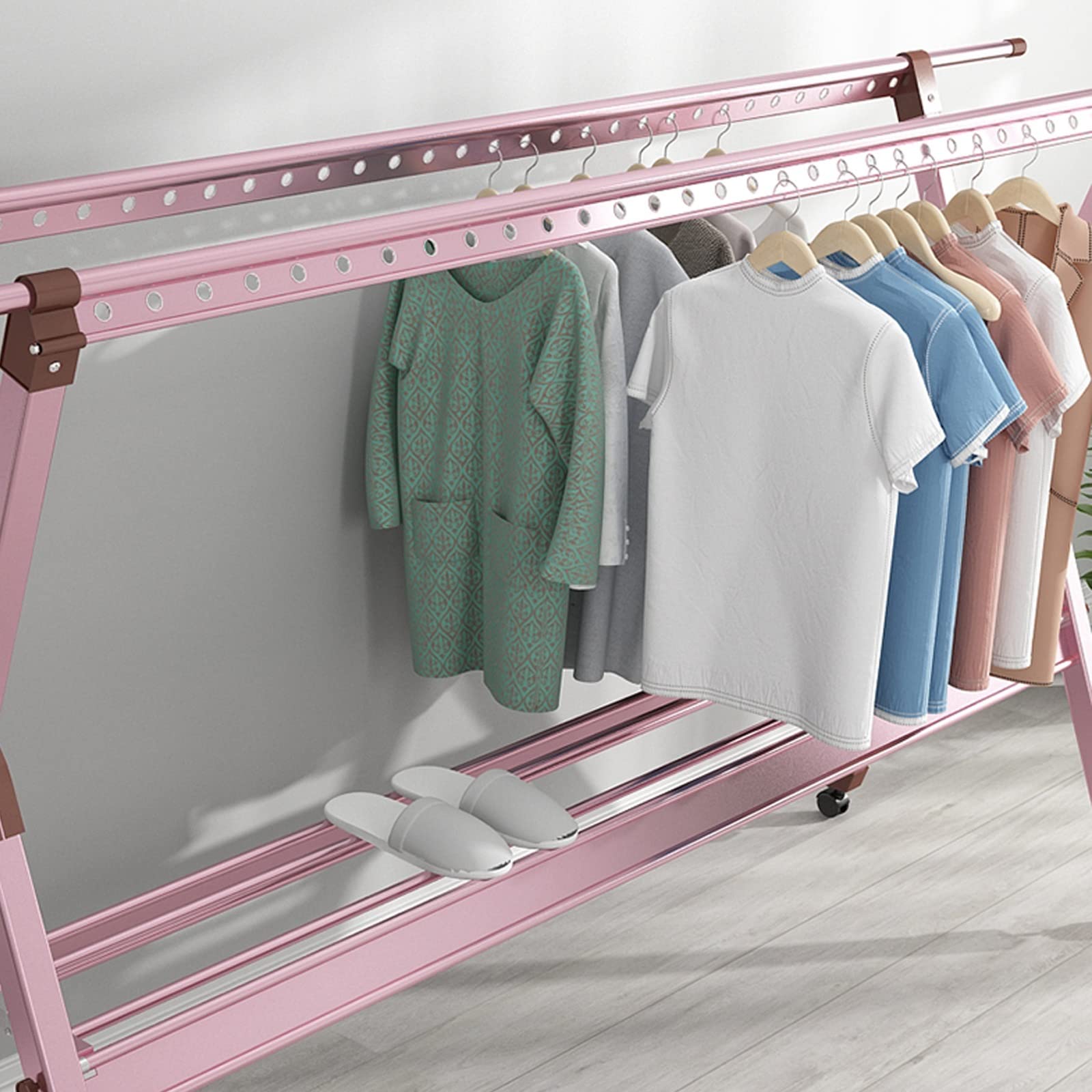 Stendibiancheria Verticale Pieghevole In Acciaio Inox - Rosa, Per Interni/Esterni - Foto 8