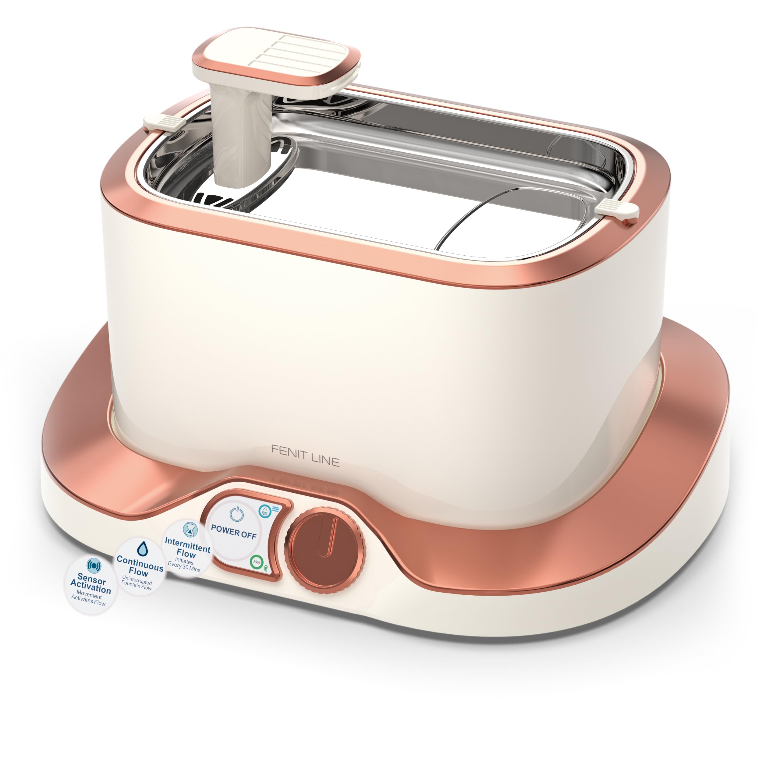 Cat Water Fountain with Digital Display & 4 Mode Control. Advanced Monitoring & Anti-Tumble Design. Whisper Quiet & Sleek Design 3L/100 Oz