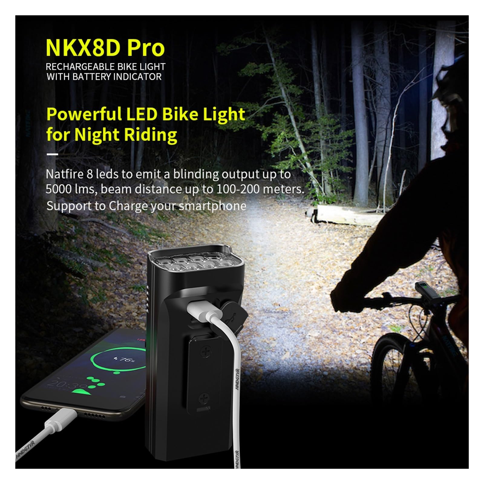 1 Juego de Luces potentes for Bicicleta de 8 LED.